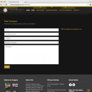 criação de site institucional - página de contato - Sharing Asset Group